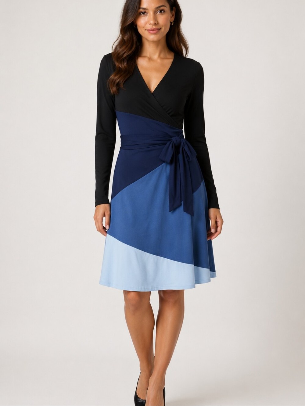 Diane Von Furstenberg Colorblock Belted Wrap Dress Size 12